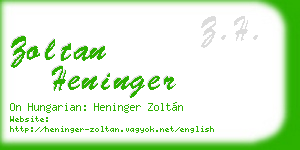 zoltan heninger business card
